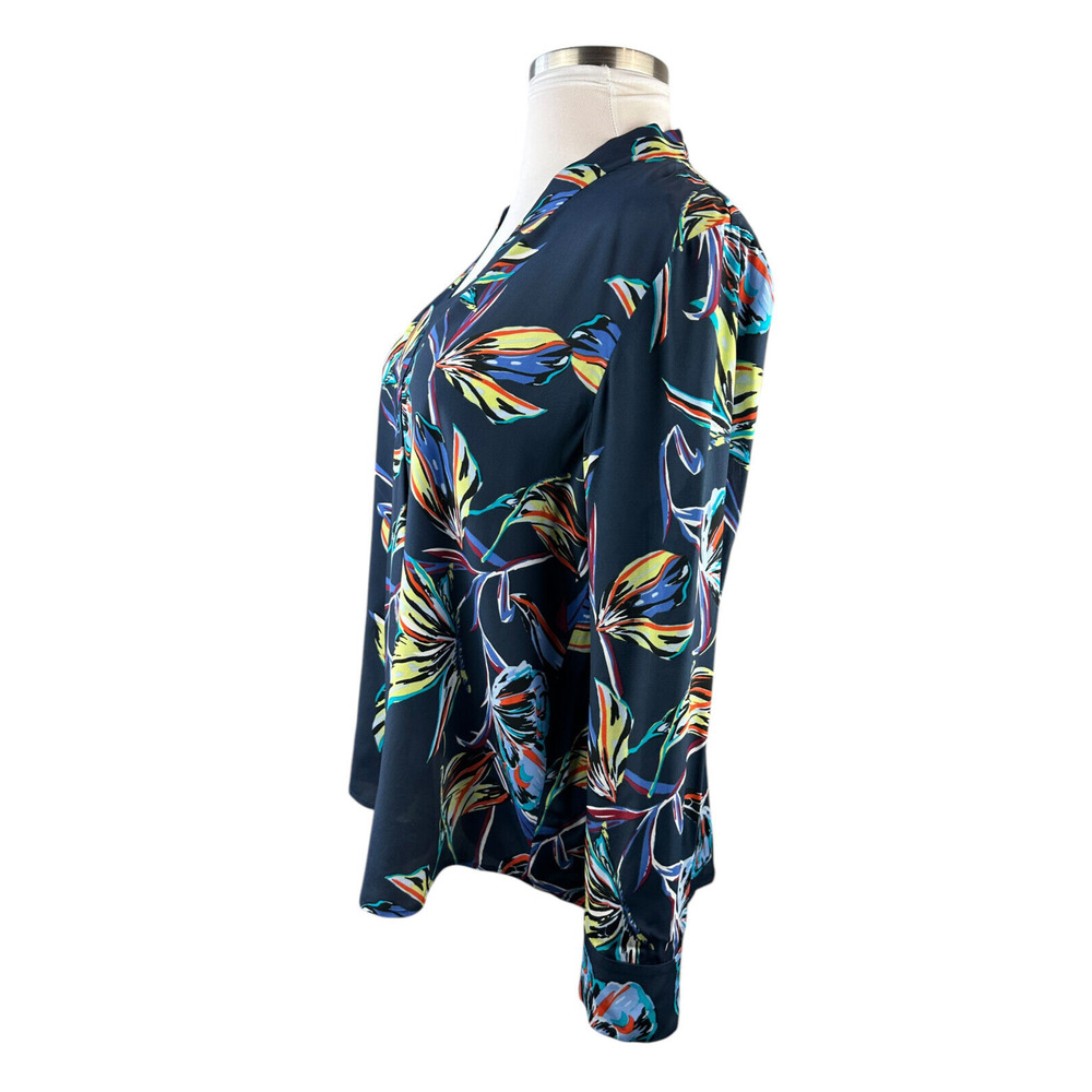 Diane von Furstenberg Silk Blend Sanorah Butterfly Blouse LS DVF Shirt Size 14 - Picture 11 of 16